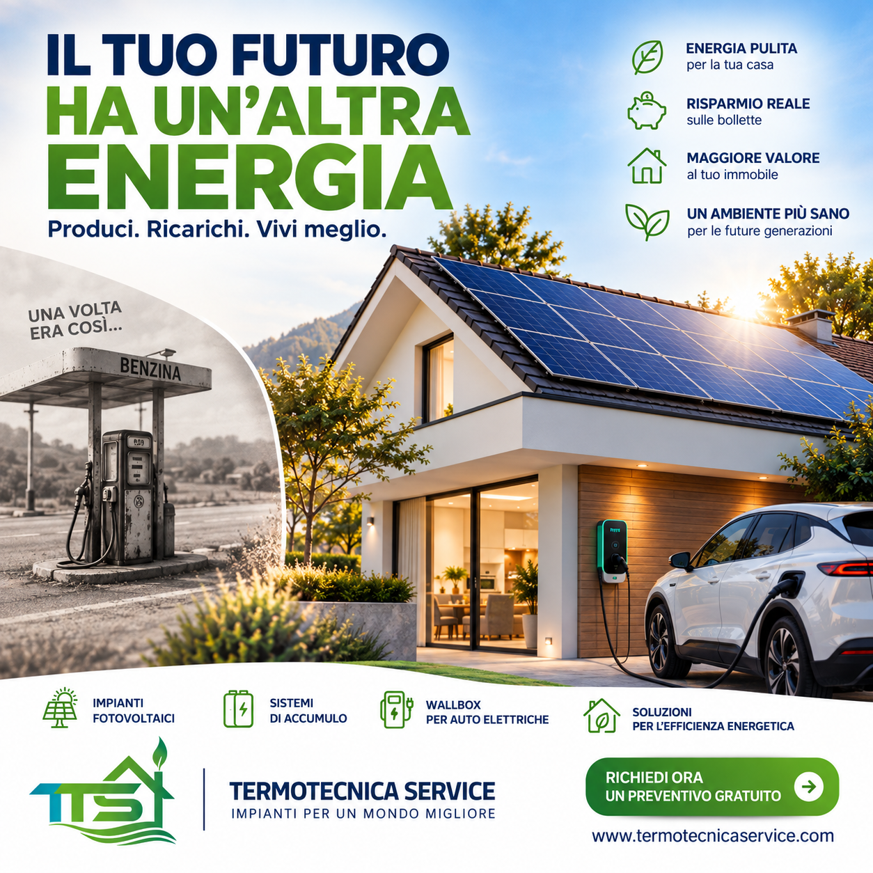 Campagna Il tuo futuro ha un’altra energia: fotovoltaico, accumulo e wallbox per auto elettriche