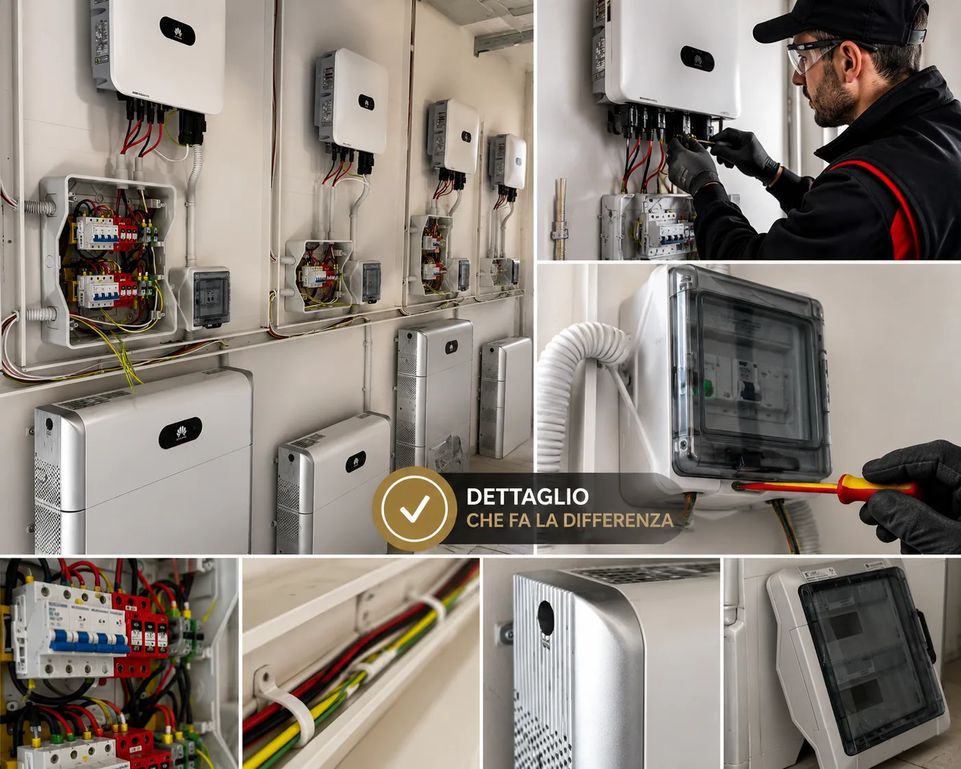 Installazione di inverter e batterie con cura dei cablaggi