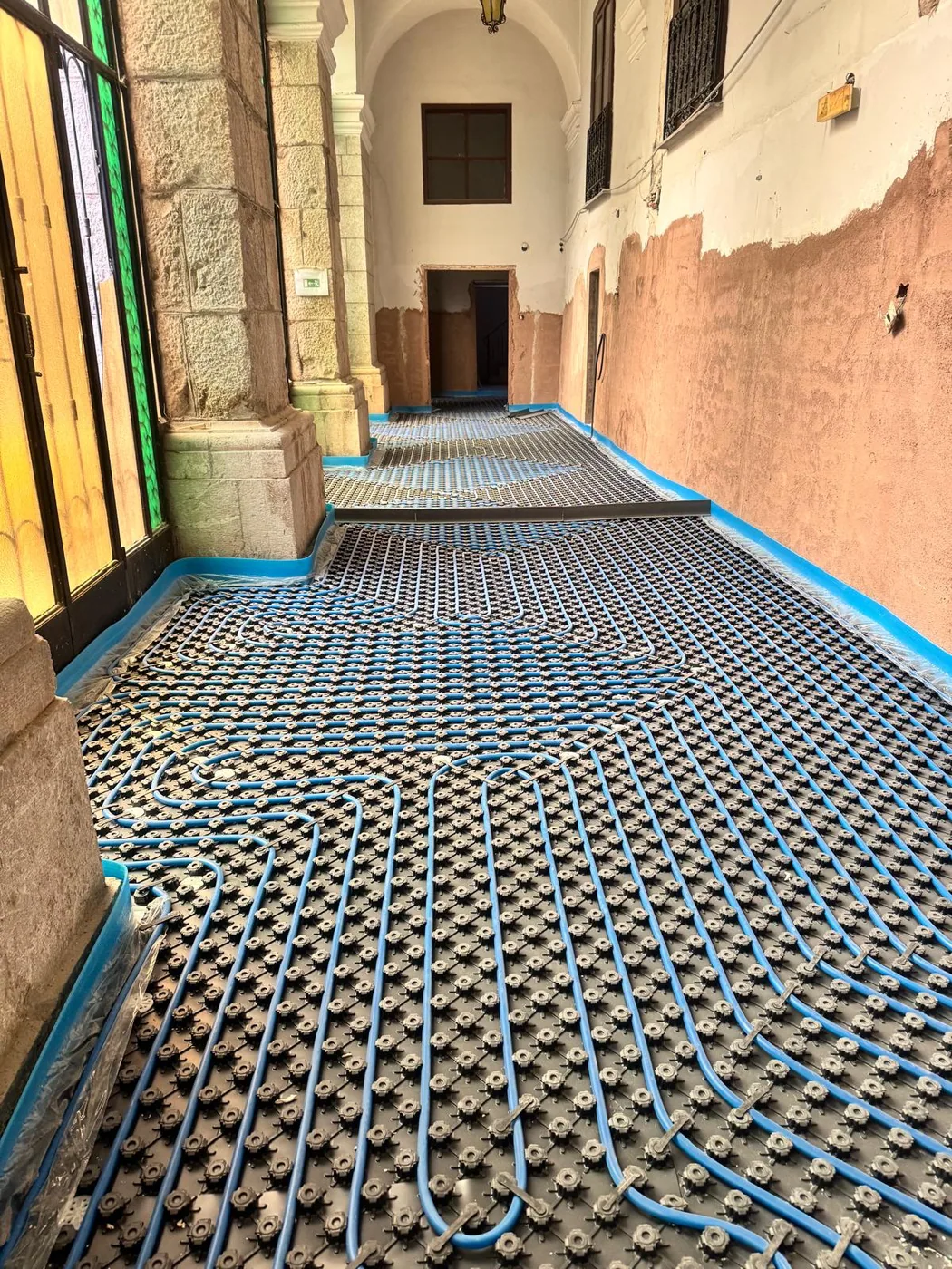 Impianto di riscaldamento radiante a pavimento in edificio storico